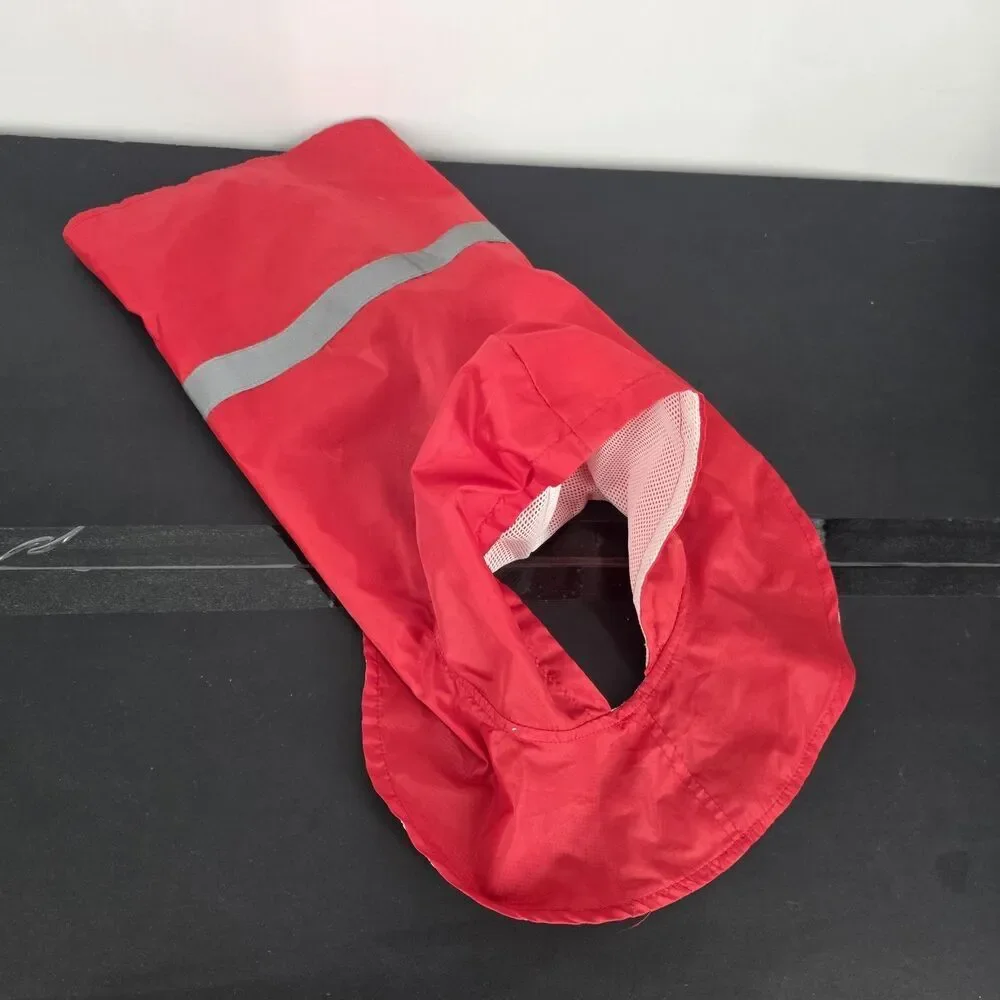 SimplyDog Red Dog Raincoat Jacket Medium Hooded Reflective Mesh Lined Pet Coat